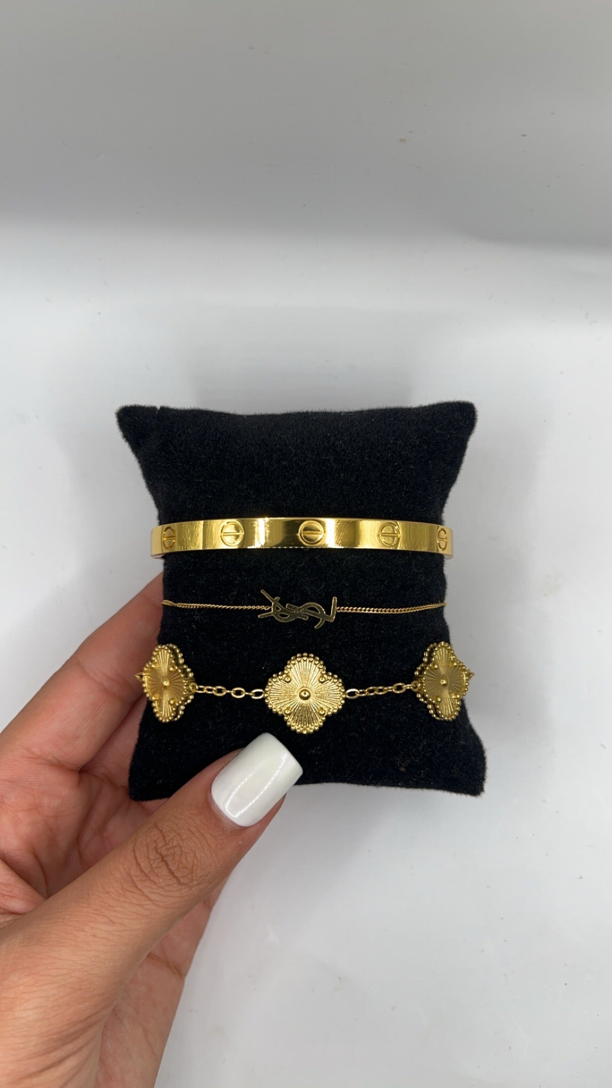 YSL BRACELET SET | GOLD