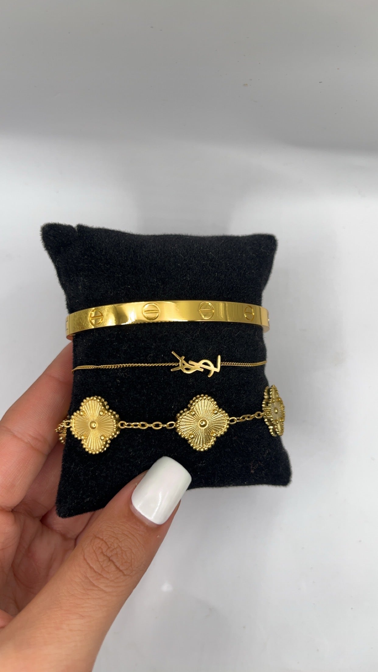 YSL BRACELET SET | GOLD