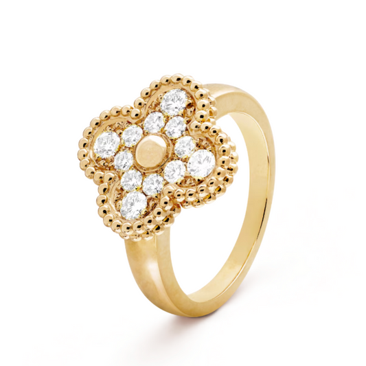 AMBER RING | DIAMOND GOLD