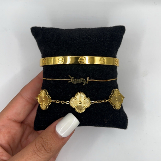 YSL BRACELET SET | GOLD
