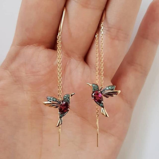 Colibri Enamel & Zirconia Earrings